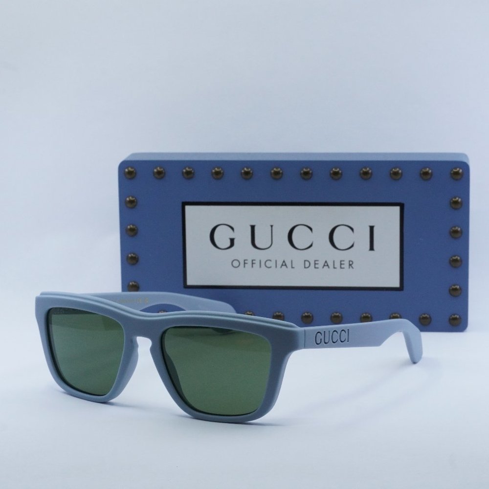 Gucci GG1571S 003 Square Sunglasses - Light Blue/Green